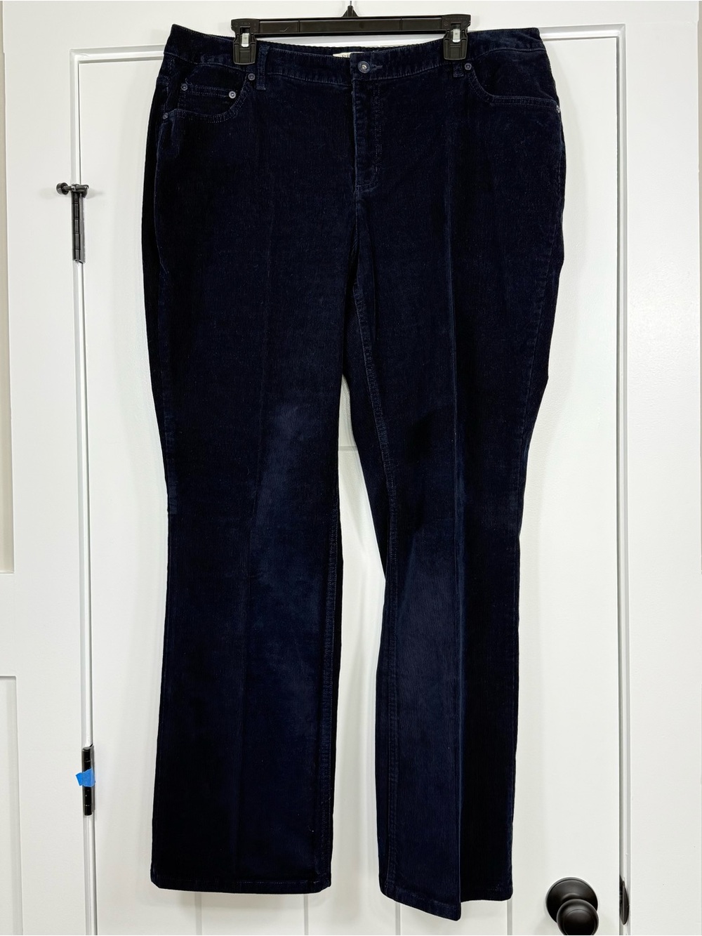 ST. John’s Bay Secretly Slender Straight Leg Pants Corduroy Navy Women’s 18W